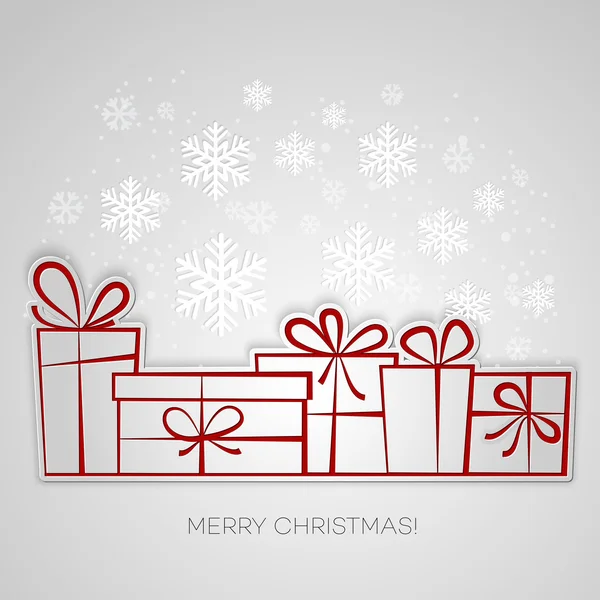 Feliz tarjeta de felicitación de regalo de Navidad. Diseño de papel — Vector de stock