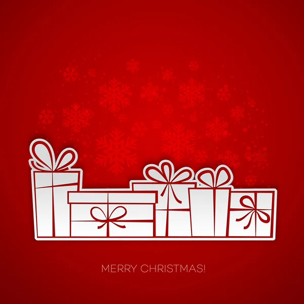 Wesoły Boże Narodzenie prezent kartkę z życzeniami. Projekt papieru — Wektor stockowy