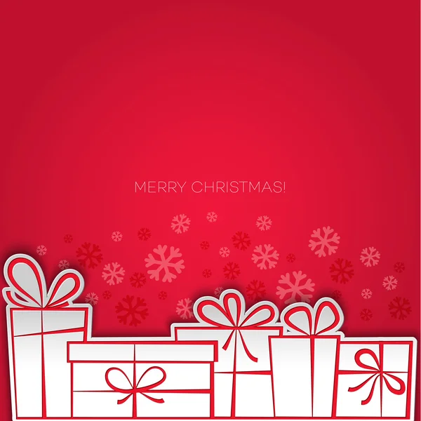 Merry Christmas gift greeting card. Paper design — Stock Vector