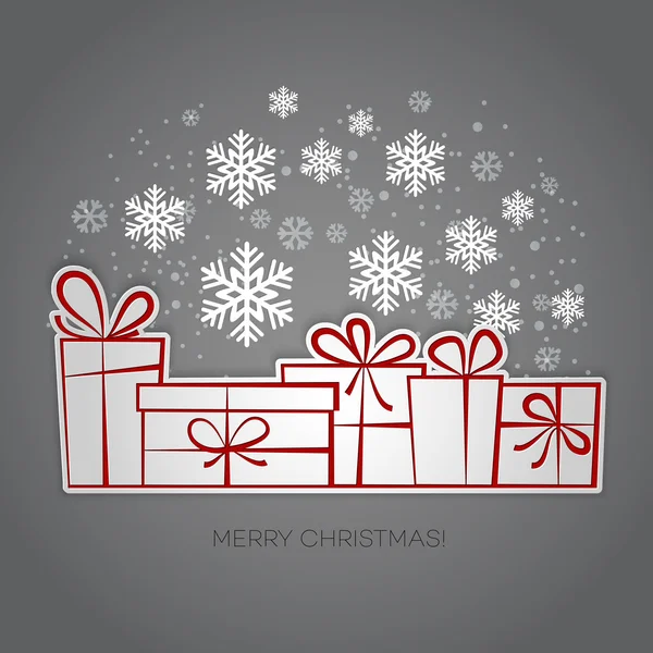 メリー クリスマス ギフトのグリーティング カード。紙のデザイン — ストックベクタ
