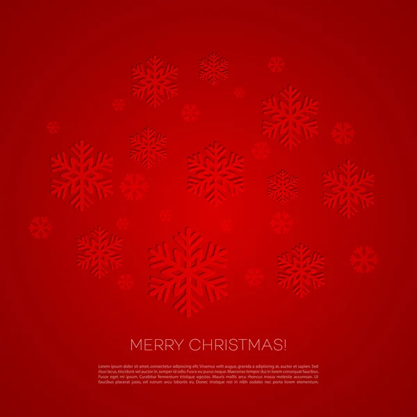 Merry Christmas greeting card with snowflakes — Stock Vector