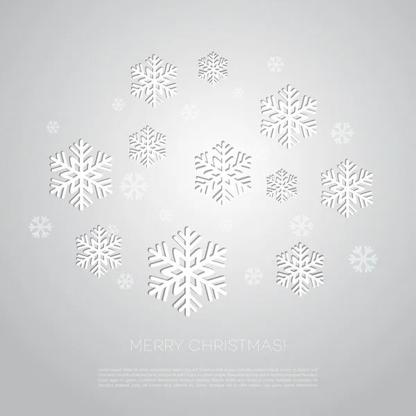 Kar taneleri ile neşeli Noel tebrik kartı — Stok Vektör