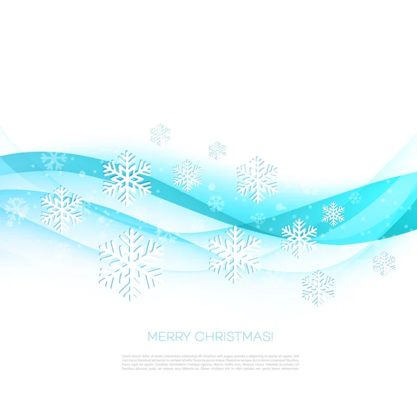 Kar taneleri ile neşeli Noel tebrik kartı — Stok Vektör