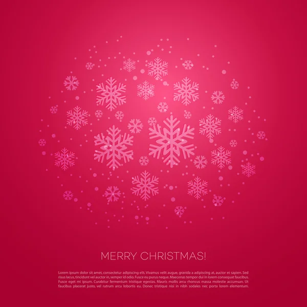 Merry Christmas greeting card with snowflakes — Stock Vector