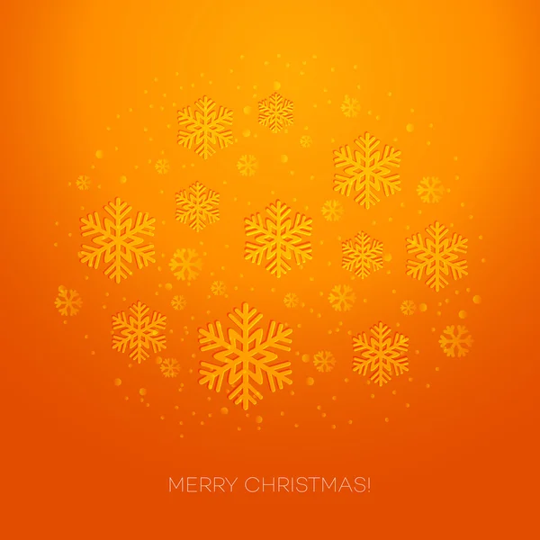 Tarjeta de felicitación Feliz Navidad con copos de nieve — Vector de stock