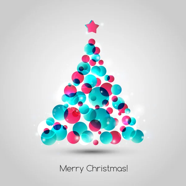 Vector Merry christmas tree wenskaart — Stockvector