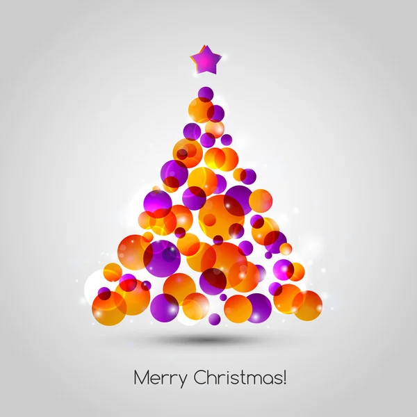 Vector Merry christmas tree wenskaart — Stockvector