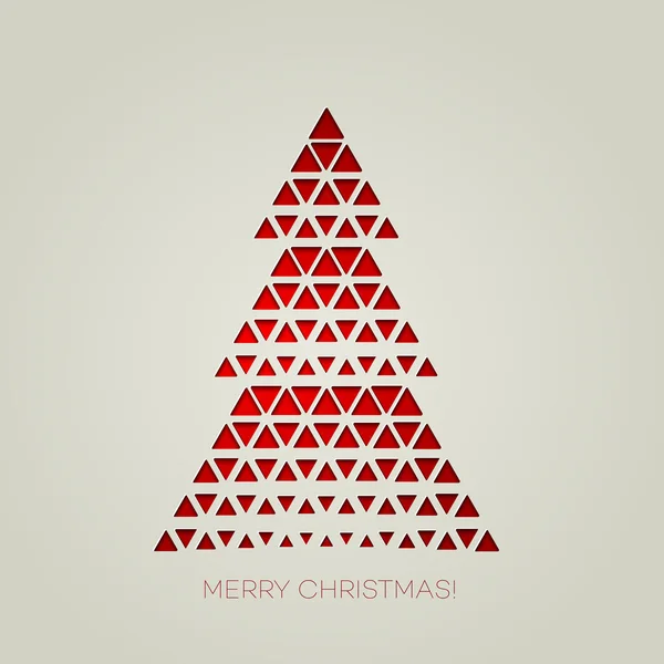 Merry Christmas tree met shape Driehoek — Stockvector