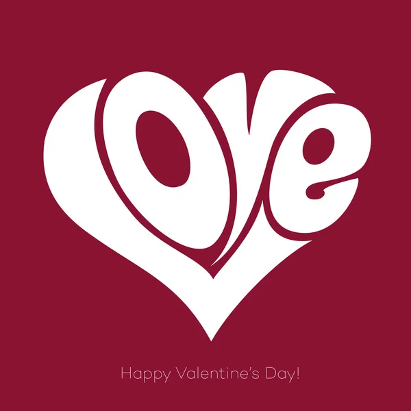 Valentinskarte mit Liebesaufdruck — Stockvektor