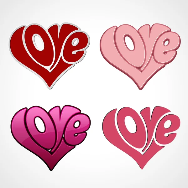Valentýnské kartu s láskou nápisy — Stockový vektor