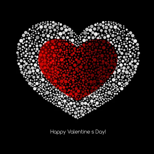 Carte de Saint-Valentin avec coeur — Image vectorielle