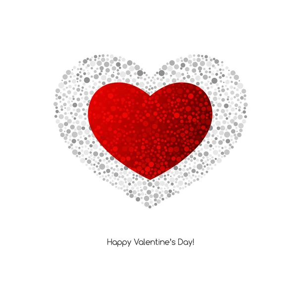Valentines kartu dengan hati - Stok Vektor