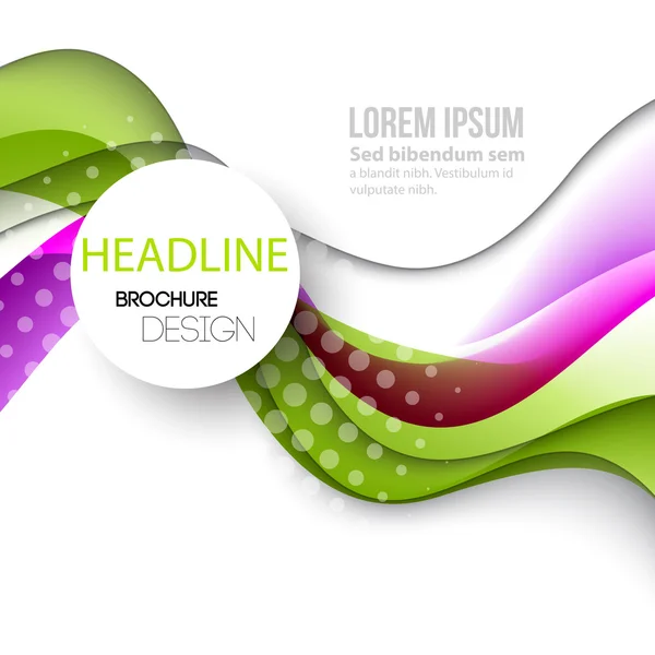 Abstract curved lines background. Template brochure design — Stock Vector