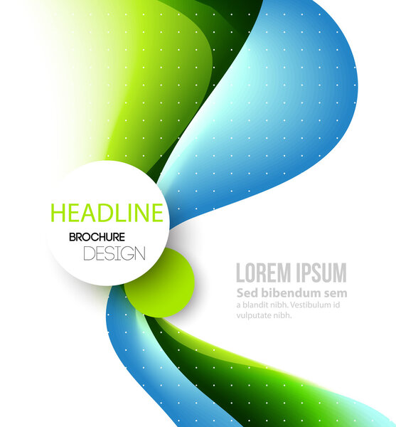 Abstract curved lines background. Template brochure design