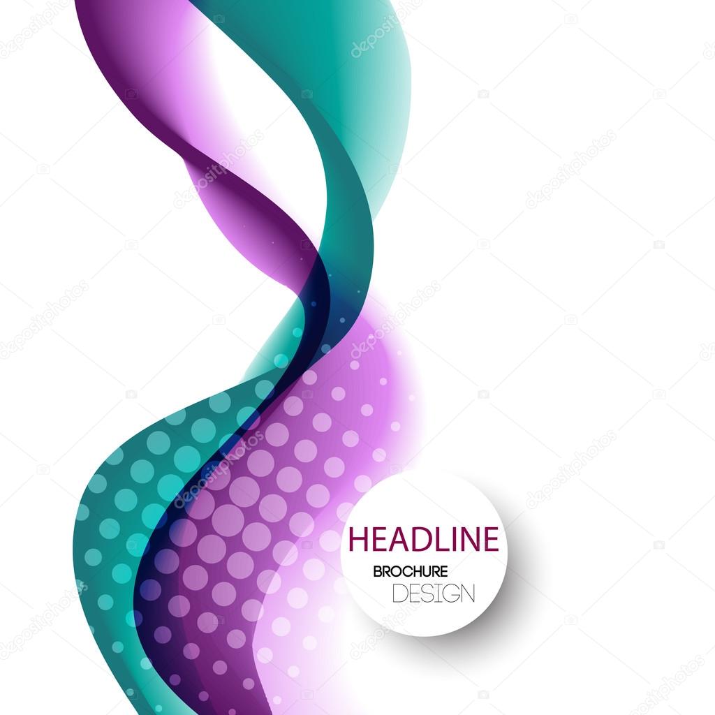 Abstract curved lines background. Template brochure design