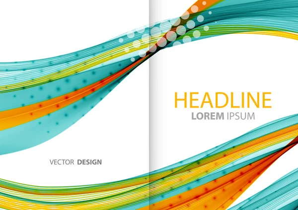 Abstraktní pozadí barevných linek. Návrh šablony brožura — Stockový vektor