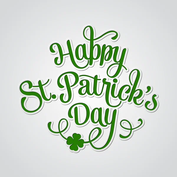 Typographic Saint Patricks Day Greeting Card — Stock Vector