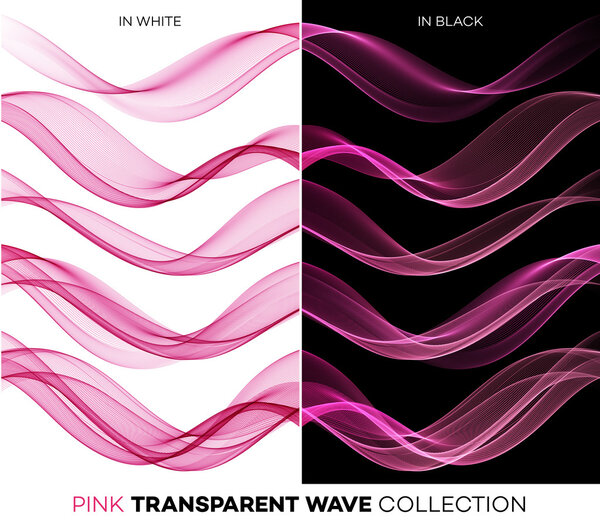 Set of color transparent smoky wave