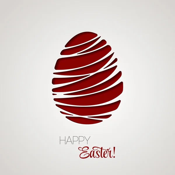 Bonne carte de Pâques décoré oeuf en papier — Image vectorielle