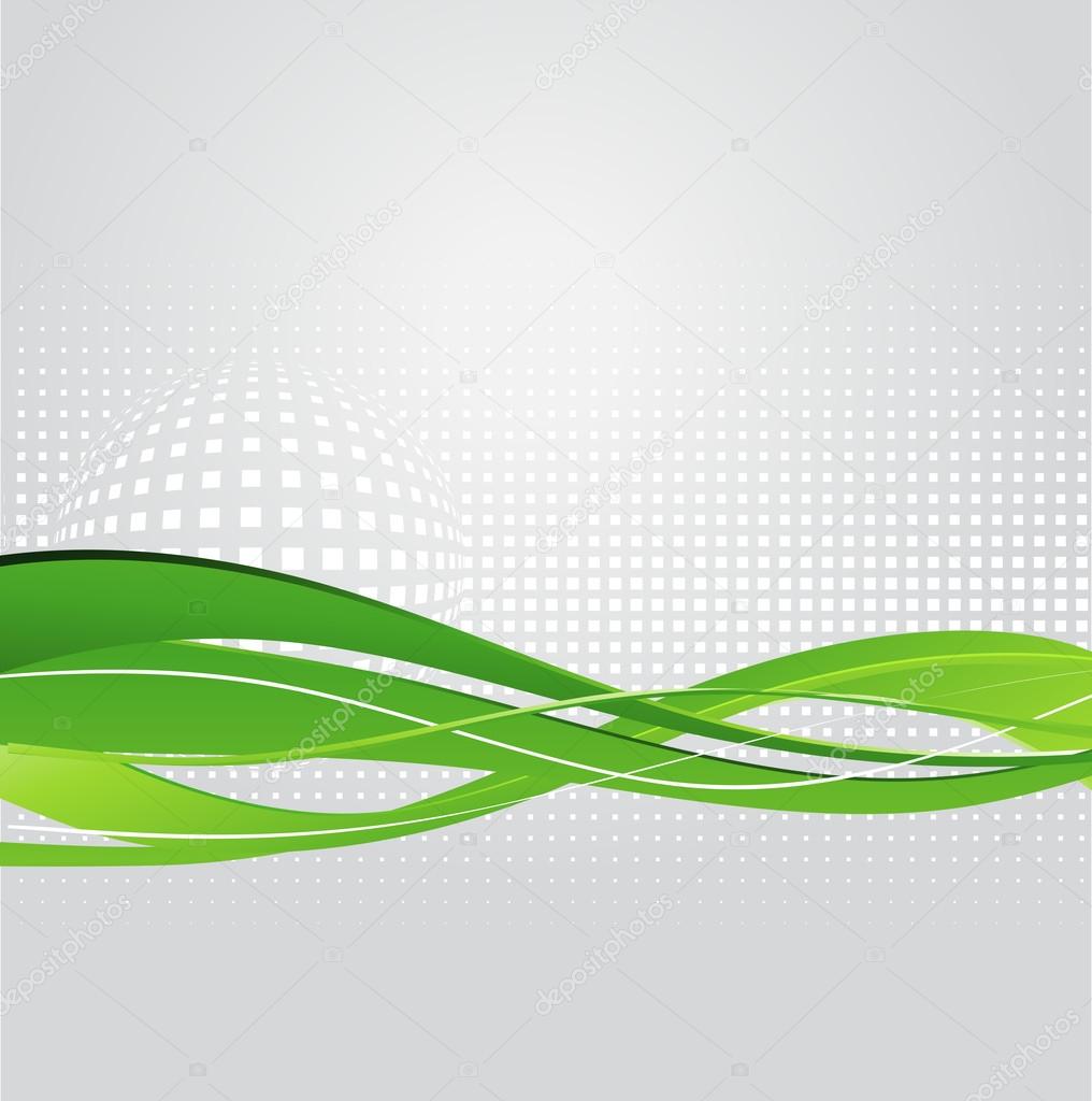 Abstract background with green wave