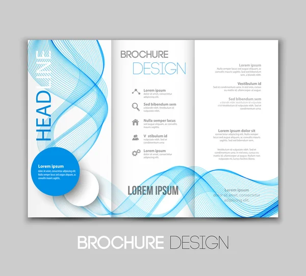 Vector template leaflet design with color lines — Stock Vector