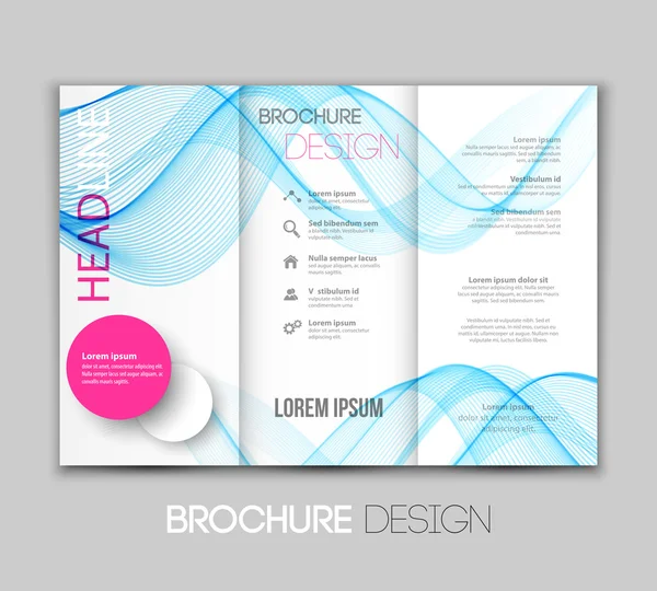Plantilla vectorial diseño del folleto con líneas de color — Vector de stock
