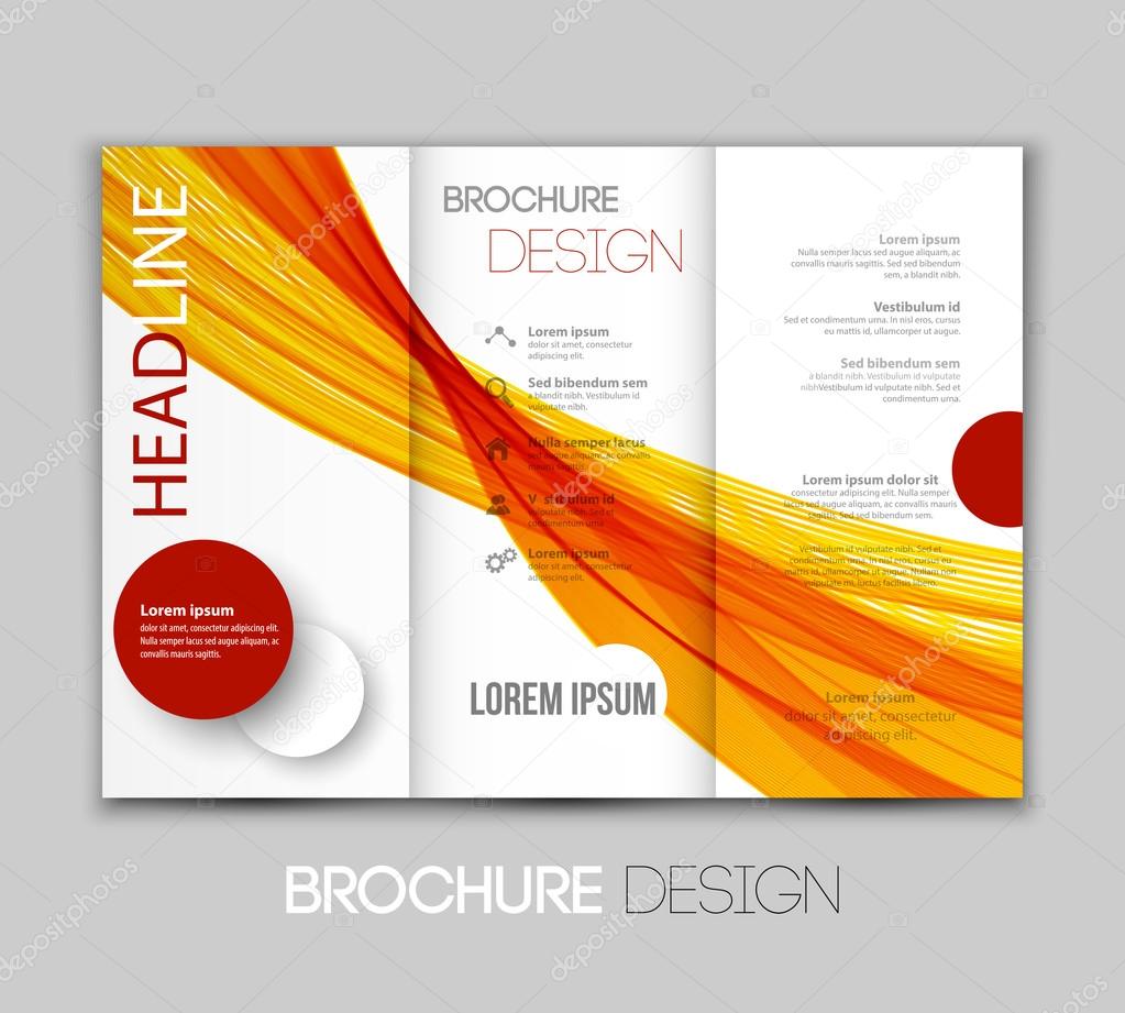 Vector template leaflet design with color lines