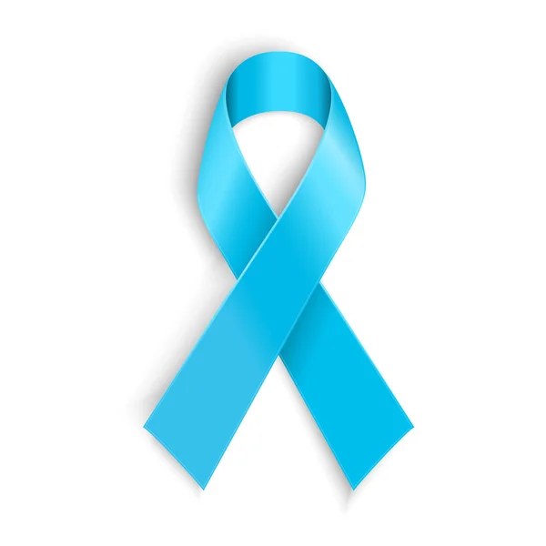 Ruban bleu clair comme symbole du cancer de la prostate — Image vectorielle