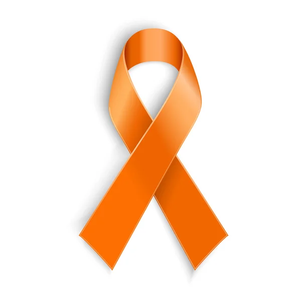 Orange ribbon on white background. — Stock Vector