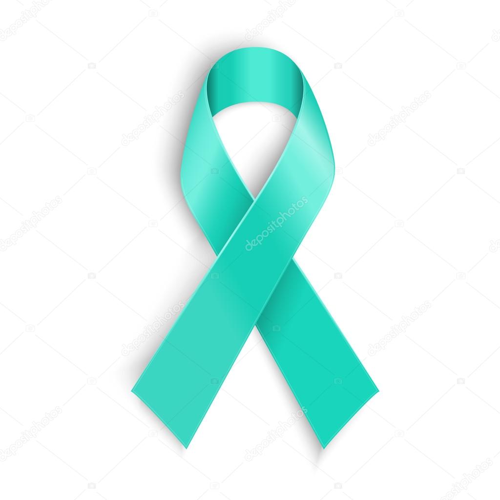 Teal ribbon symbol of scleroderma, ovarian cancer, food allergy, tsunami victims, kidney disease, sexual assault.