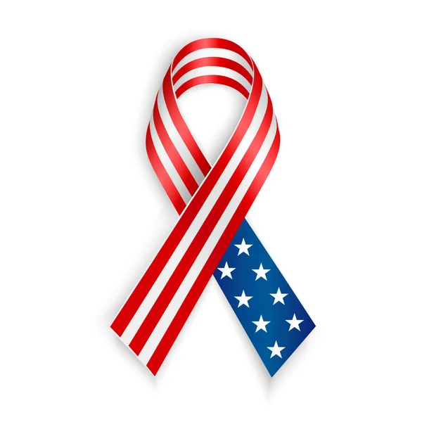 American Flag Ribbon — Stock Vector