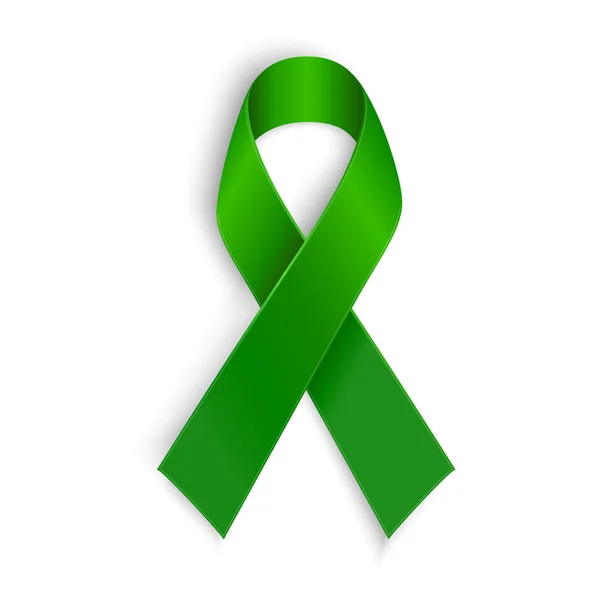 Green ribbon. Scoliosis, Mental health and other awareness symbol. — Stock Vector