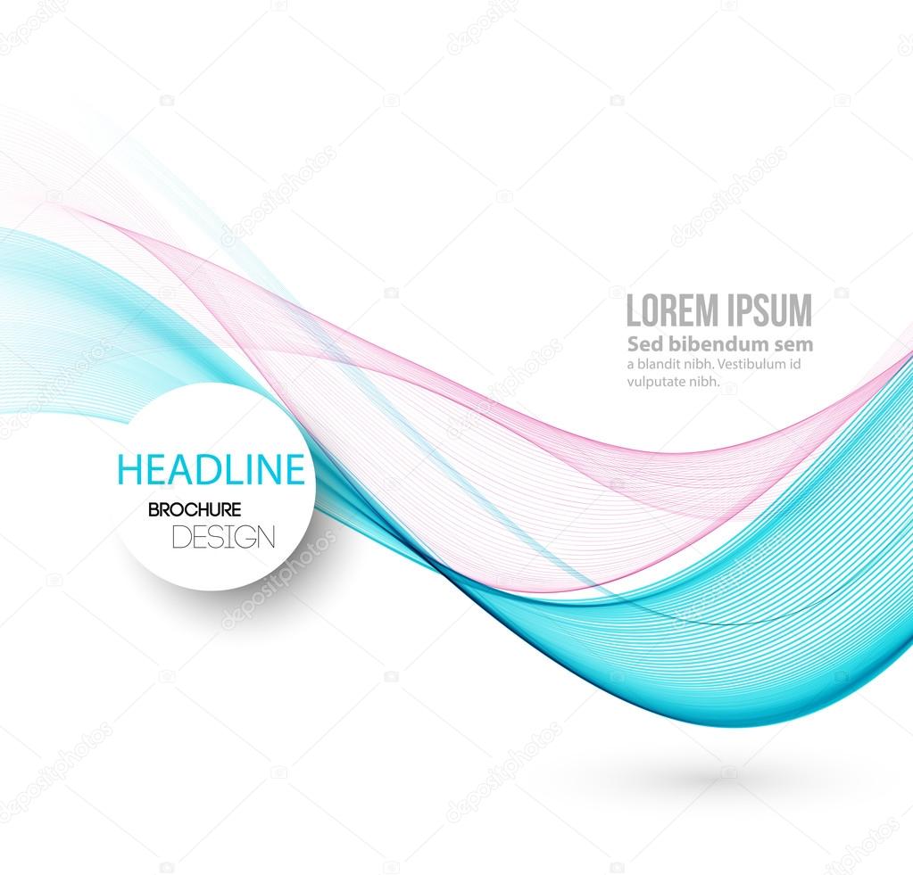 Abstract curved lines background. Template brochure design