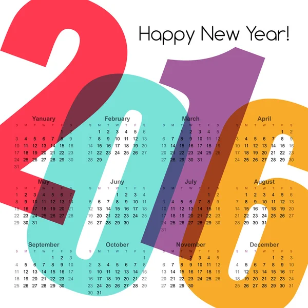 Year Calendar.  Vector illustration — Stock Vector