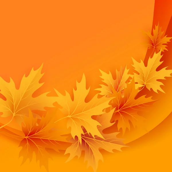 Autumn maples falling leaves background. — Stock Vector