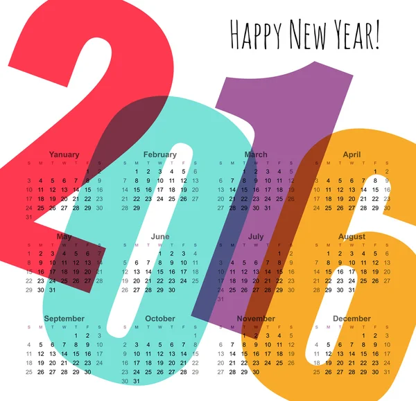 Year Calendar.  Vector illustration — Stock Vector
