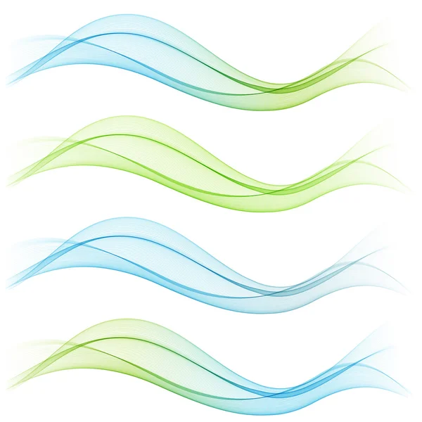 Set of abstract waves. Vector illustration — Stock Vector