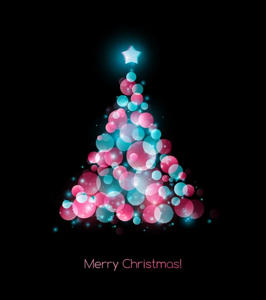 Рождественская елка Векторное приветствие — стоковый вектор