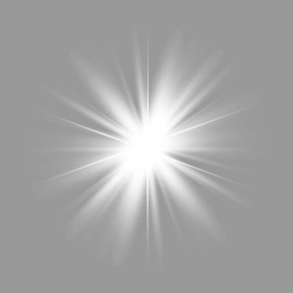 Glow Geïsoleerd Wit Licht Effect Lens Flare — Stockvector