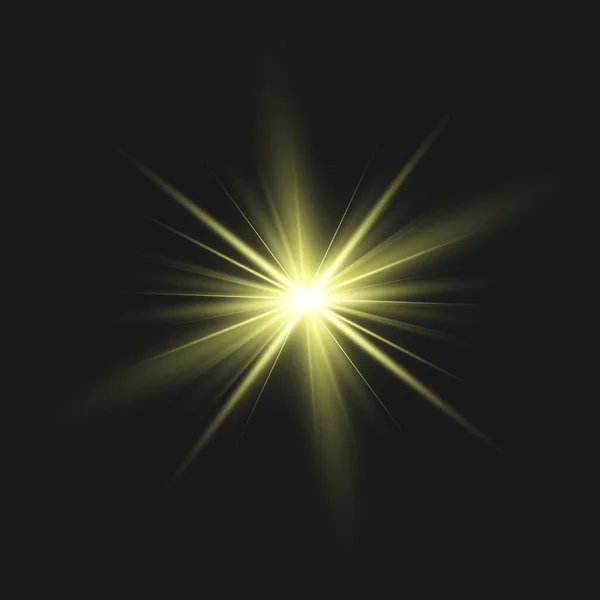 发光隔离绿光效果 晶状体耀斑 — 图库矢量图片