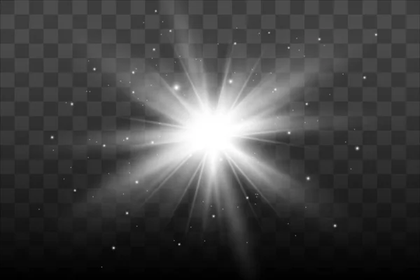 Glöd Isolerad Vit Ljuseffekt Linsbländning — Stock vektor