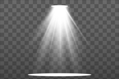 Vektör ışıkları. Işık efekti. İzole edilmiş beyaz şeffaf ışık efekti. Soyut özel efekt tasarımı.
