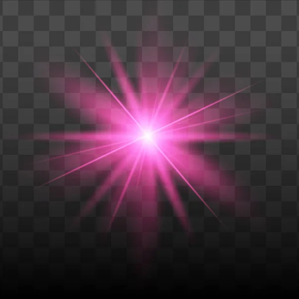 Glow isolated pink light effect, lens flare — Stock Vector