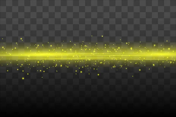Светящийся изолированный желтый световой эффект, блик объектива — стоковый вектор