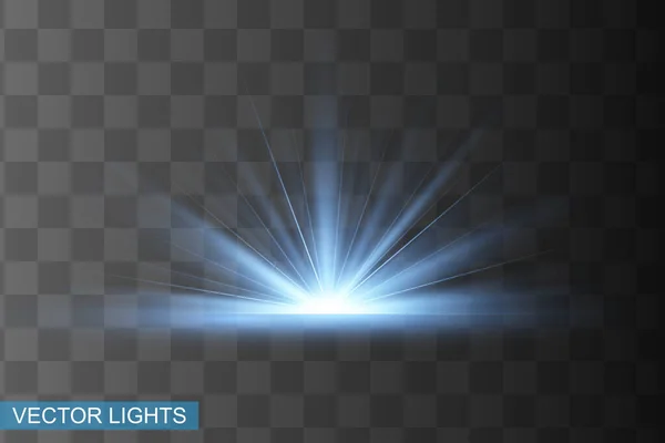 Glow isolated blue light effect, lens flare — Stock Vector