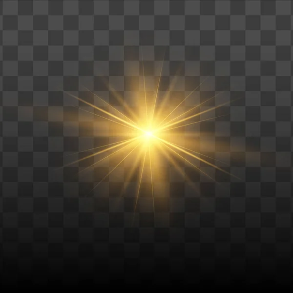 Λαμπερό Κίτρινο Φως Φωτοβολίδα Φακού — Διανυσματικό Αρχείο