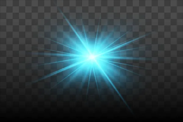 Glow Geïsoleerd Blauw Licht Effect Lens Flare — Stockvector