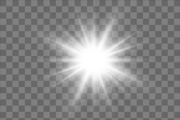 Glow Geïsoleerd Wit Licht Effect Lens Flare — Stockvector