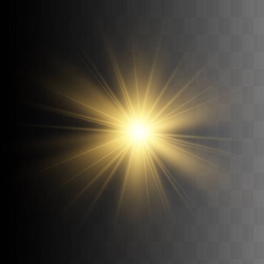 İzole edilmiş sarı ışık efekti, parlaklık