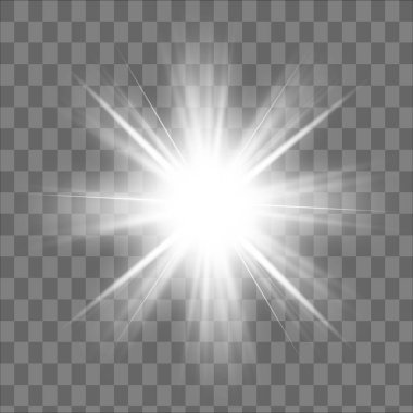 İzole edilmiş beyaz ışık efekti, parlaklık